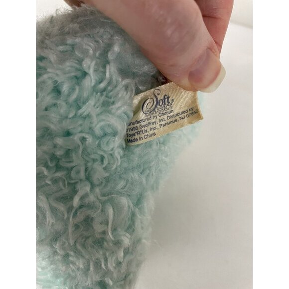 Soft Classics Toys R Us Blue Plush Bear Small Curly Fur Rattle Lovey - Picture 7 of 10